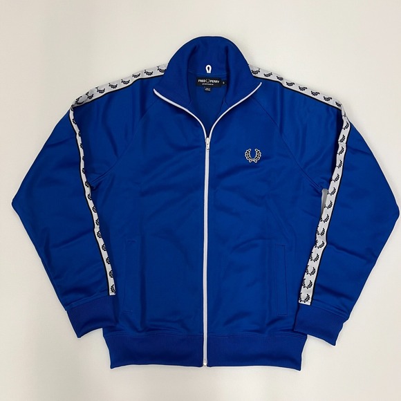 Fred Perry Men's Taped Track Jacket Blue Full Zip Size S VTG NWT - Picture 1 of 8